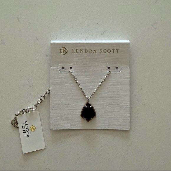 Kendra Scott Cory Semiprecious Stone Pendant Necklace - Black/Silver Tone - NWT - Picture 3 of 7